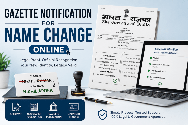Gazette Notification for Name Change Online